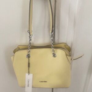 Calvin Klein Light Yellow Shoulder Bag